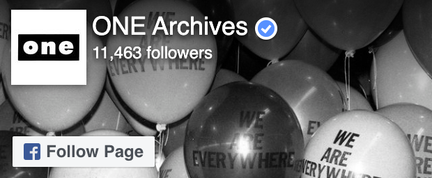 One Archives Facebook profile black and white balloons text reads we are everywhere